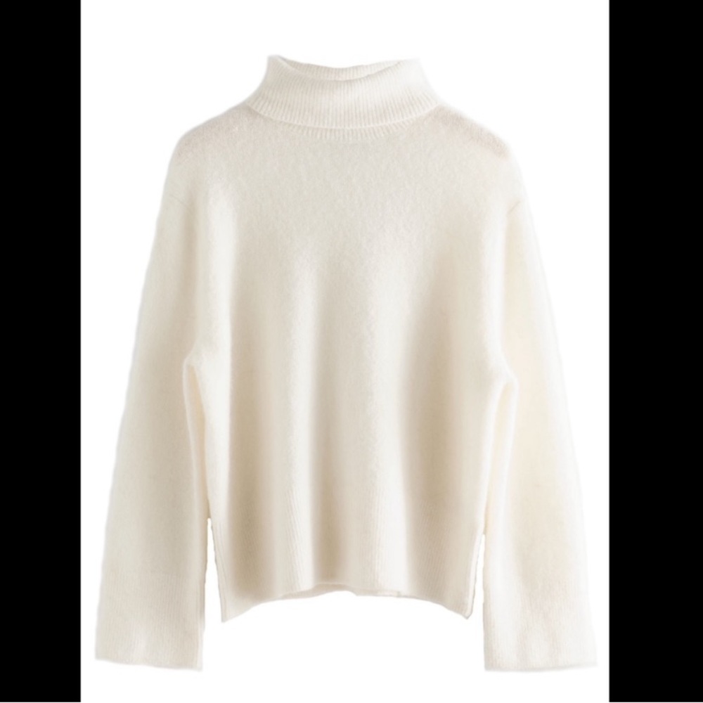 & other stories white turtleneck sweater